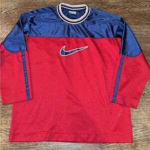 Vintage Nike Navy and Red Trim Shirt